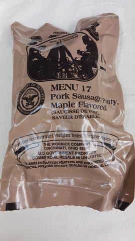 Ration militaire MRE (Saucisse de porc saveur d'érable)