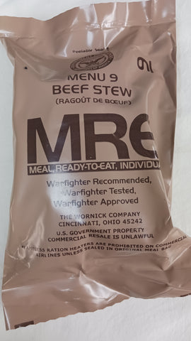 Ration militaire MRE (Ragout de boeuf)